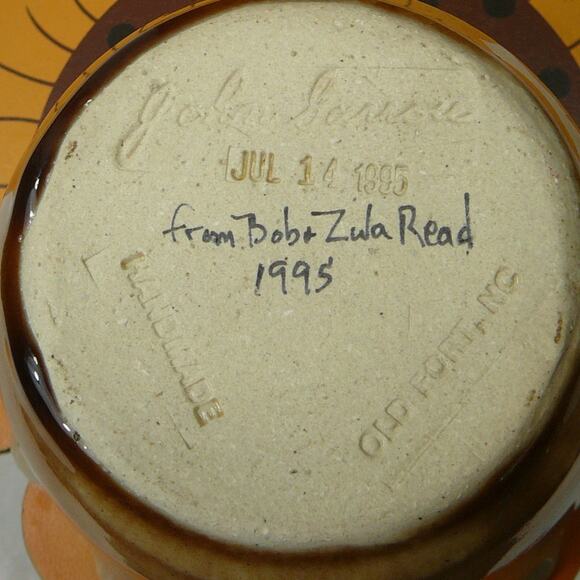 Vintage John Garrou Pottery Apple Baker Old Port N.C  1995 signed - Picture 4 of 7